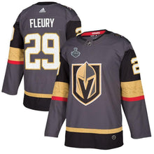 Load image into Gallery viewer, Men s Vegas Golden Knights Marc Andre Fleury Adias Gray 2018 Stanley Cup Final Bound Patch Authentic Player Jersey 2019 Gray