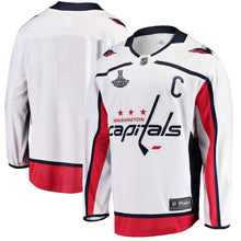 Load image into Gallery viewer, Men s Washington Capitals White 2018 Stanley Cup Champions Away Breakaway Jersey 2019 White