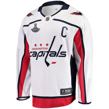 Load image into Gallery viewer, Men s Washington Capitals White 2018 Stanley Cup Champions Away Breakaway Jersey 2019 White