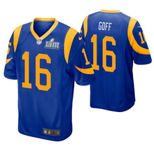 Load image into Gallery viewer, Jared Goff Los Angeles Rams Super Bowl LIII Game Jersey 2019