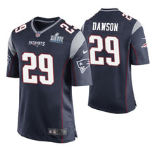 Load image into Gallery viewer, Duke Dawson New England Patriots Super Bowl LIII Game Jersey 2019