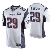 Load image into Gallery viewer, Duke Dawson New England Patriots Super Bowl LIII Game Jersey 2019