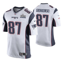 Load image into Gallery viewer, Rob Gronkowski New England Patriots Super Bowl LIII Game Jersey 2019