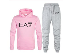 Load image into Gallery viewer, New 2019 Brand Tracksuit Fashion EA7 Men Sportswear Two Piece Sets All Cotton Fleece Thick hoodie+Pants Sporting Suit Male