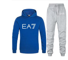 Load image into Gallery viewer, New 2019 Brand Tracksuit Fashion EA7 Men Sportswear Two Piece Sets All Cotton Fleece Thick hoodie+Pants Sporting Suit Male