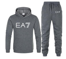Load image into Gallery viewer, New 2019 Brand Tracksuit Fashion EA7 Men Sportswear Two Piece Sets All Cotton Fleece Thick hoodie+Pants Sporting Suit Male
