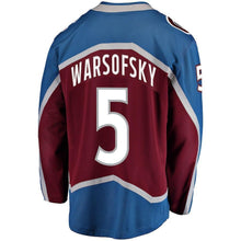 Load image into Gallery viewer, David Warsofsky Colorado Avalanche Player Swingman Jersey 2019