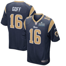 Load image into Gallery viewer, Jared Goff Los Angeles Rams Super Bowl LIII Game Jersey 2019