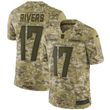 Load image into Gallery viewer, Philip Rivers Los Angeles Chargers Game Jersey 2019 Camo