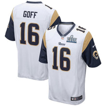 Load image into Gallery viewer, Jared Goff Los Angeles Rams Super Bowl LIII Game Jersey 2019
